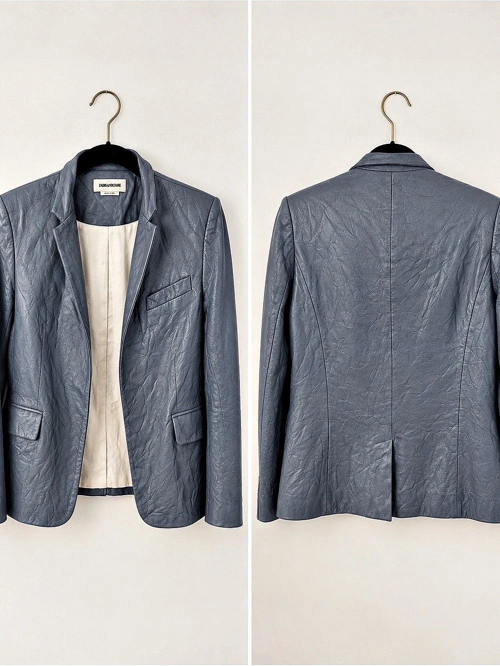 Zadig & Voltaire Women's Blue Leather Blazer Like New